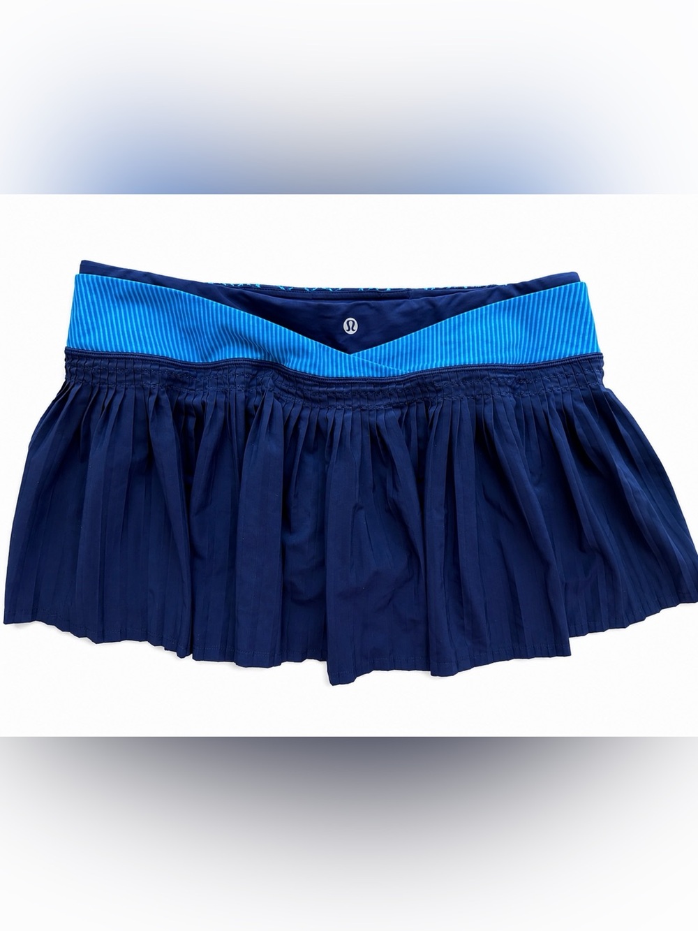 Lululemon Navy Blue Athletic Skirt with Bright Blue Waistband